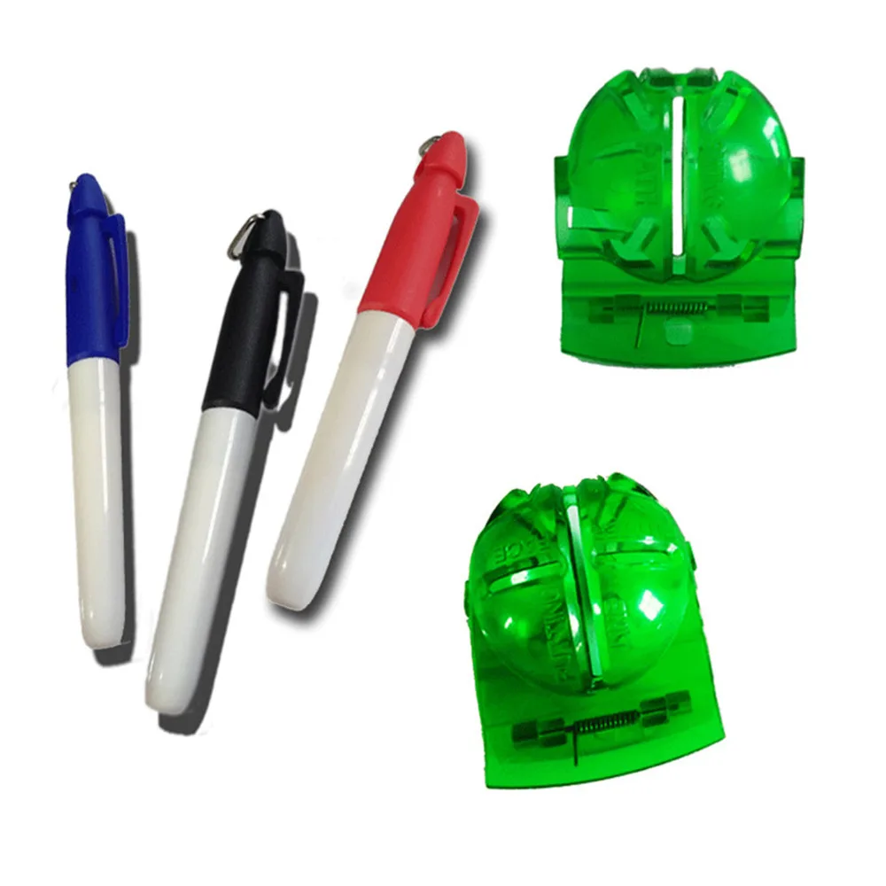 جولف خط أداة مجموعة القيادة الرسم أدوات جولف خط علامة مع 3 القلم البلاستيك قالب قذفة محاذاة كرة جولف بطانة علامة كليب