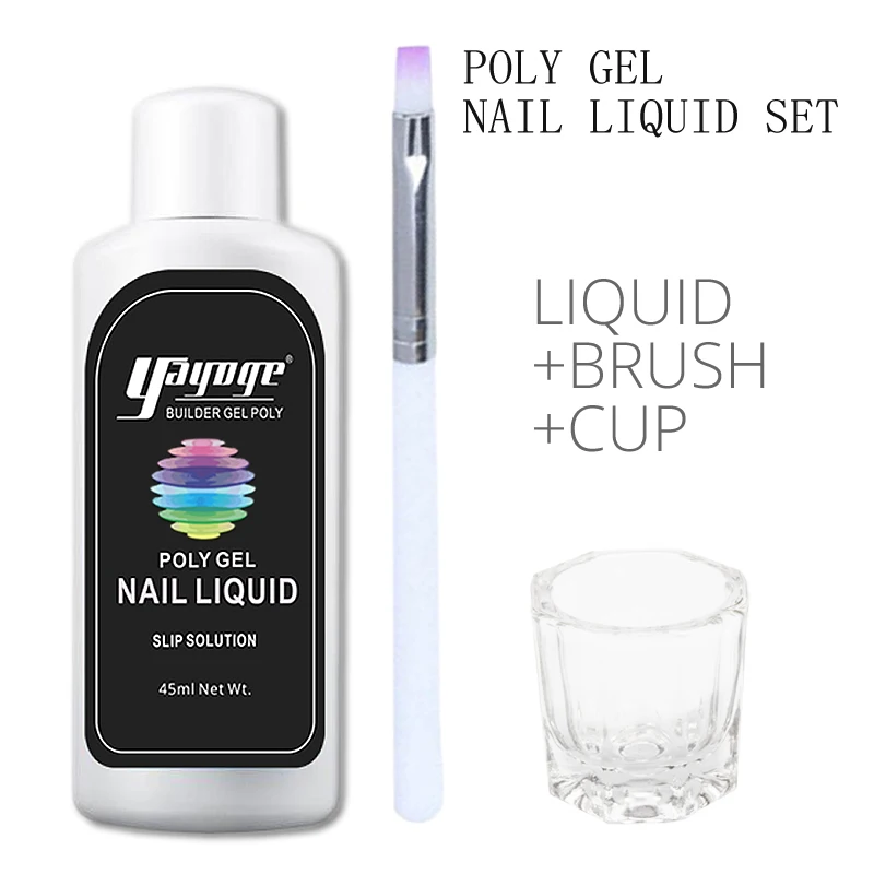 yayoge 45ml polygel slip solution Nail Liquid Permanent Liquid Slip Solution Effortlessly glides gel polish soak 2