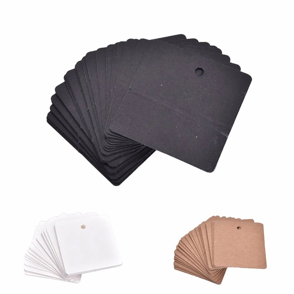 100 Pcs/Lot Paper Tags 6*6cm Square Blank Kraft Price Hang Labels Party Wedding Gift Baking Greeting Message Card | Дом и сад