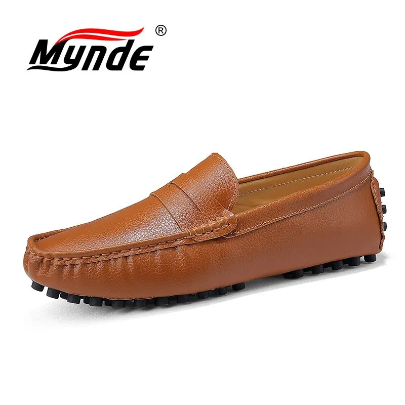 

Mynde Big Size 38-50 High Quality Genuine Leather Men Shoes Soft Moccasins Loafers Fashion Brand Men Flats Comfy Driving Shoes