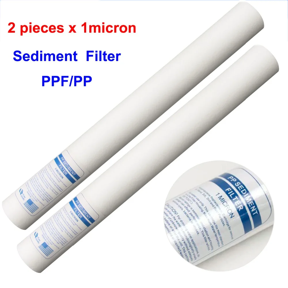 Set 2 Filtri Acqua A Sedimenti 5 Micron – Cartucce Di Ricambio Per Osmosi Inversa E Filtraggio Acqua, 25 Cm, Standard NSF