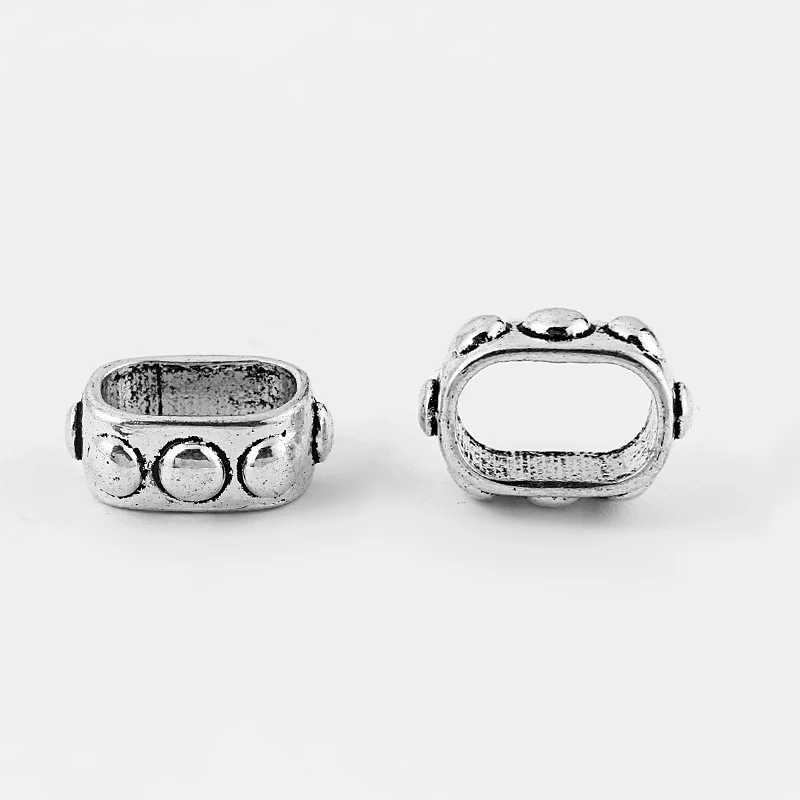 20Pcs 10.5x6.5mm Dotted Slider Spacer Beads Findings For Licorice Leather Cord Jewelry Findings