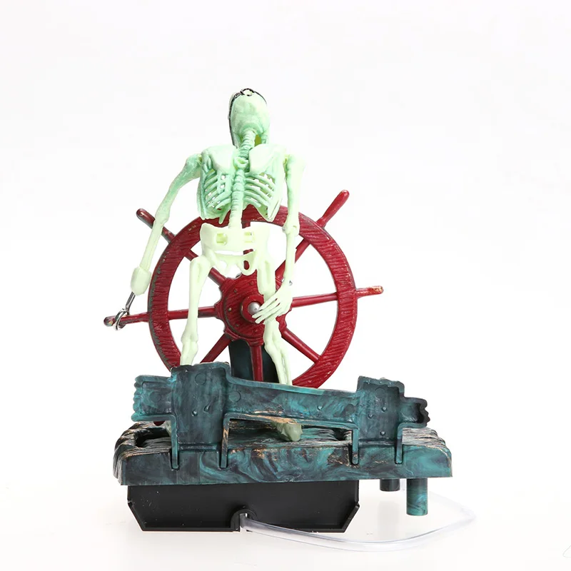 Resin Pirate Skull Captain Aquarium Decorations Landscape Skeleton Wheel Action  Fish Tank Statue Ornament Aquarium Decoration5