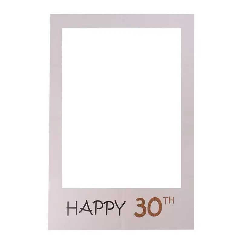 BESTOYARD Happy 30th DIY Paper Picture Frame Cutouts Photo Booth Props