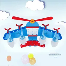 kids wooden ceiling light E14 Led 110V 220V flush mount ceiling light Cartoon Bedroom Airplane led