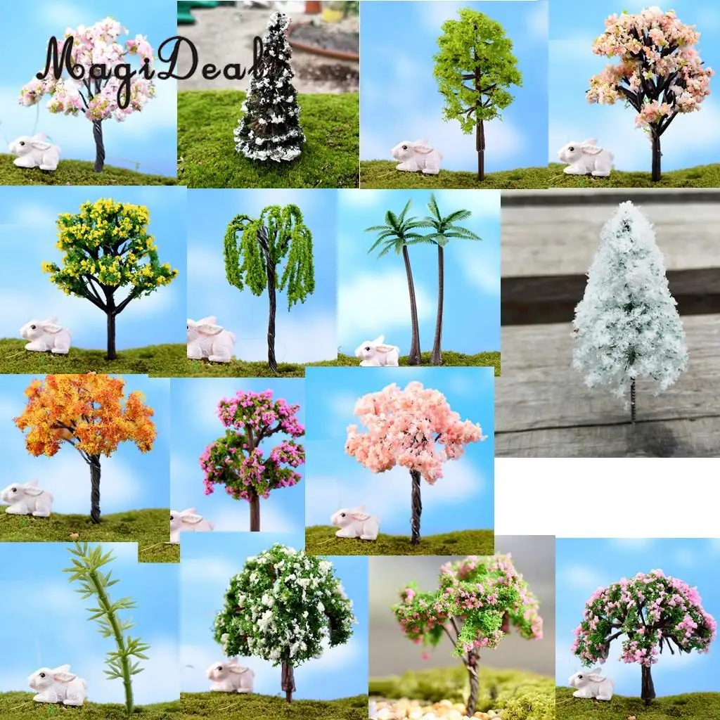 

MagiDeal 5 Pcs/Lot Dollhouse Micro Landscape Decorations Mini Resin Ornament Garden DIY Tree Miniatures