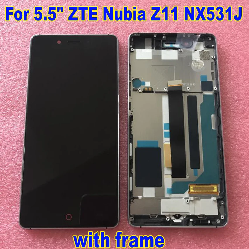 Лучший для zte Nubia Z11 NX531J ЖК-дисплей кодирующий преобразователь сенсорного экрана в сборе с рамкой сенсорная панель