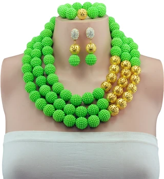 

2016 African Beads Jewelry Set Wedding African Beads Jewelry Set Green Nigerian Wedding African Beads Jewelry Set