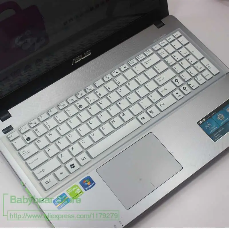 15 дюймов Силиконовая клавиатура для ноутбука Защитная крышка для Asus 15," UX501 UX501VW X550 X550ZA X551 X552 X555DA X555UB K501LX - Цвет: white