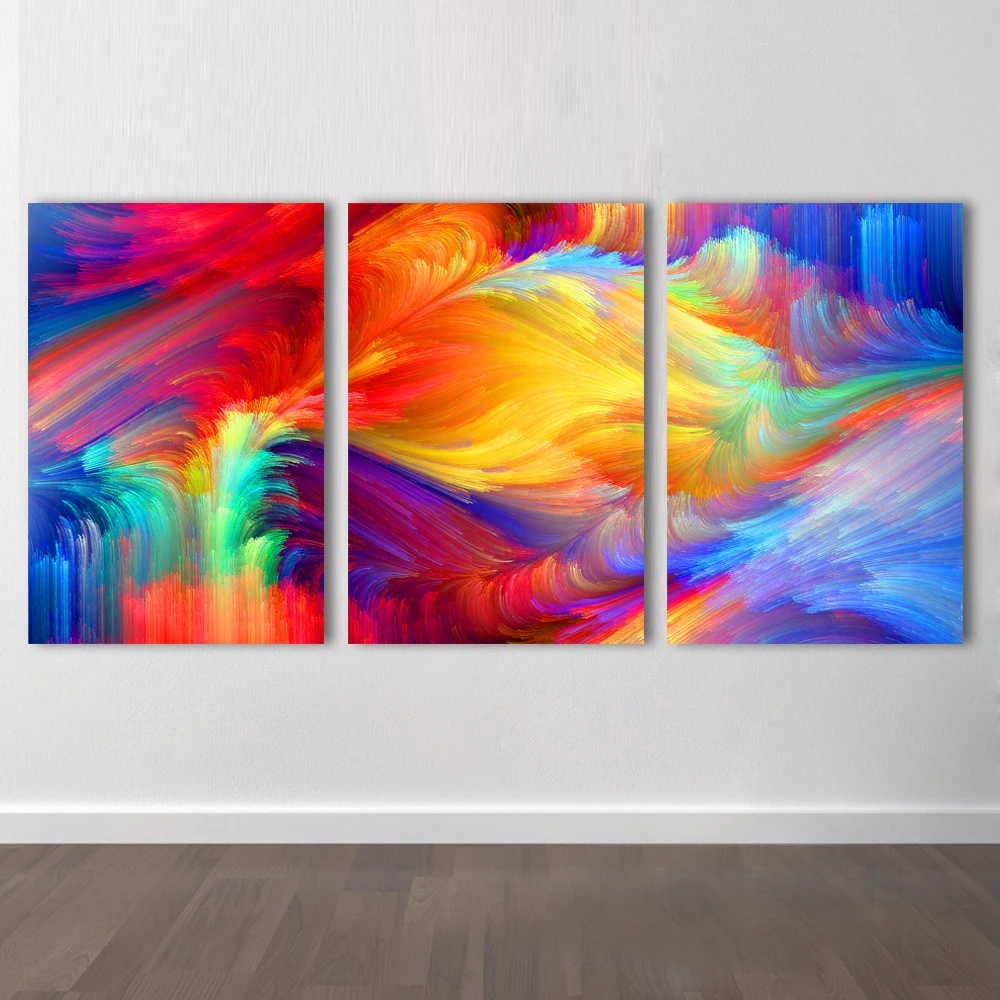 

HDARTISAN Canvas Art Abstract Painting Spot The Pattern Paint The Rainbow Home Decoration Wall Pictures For Living Room