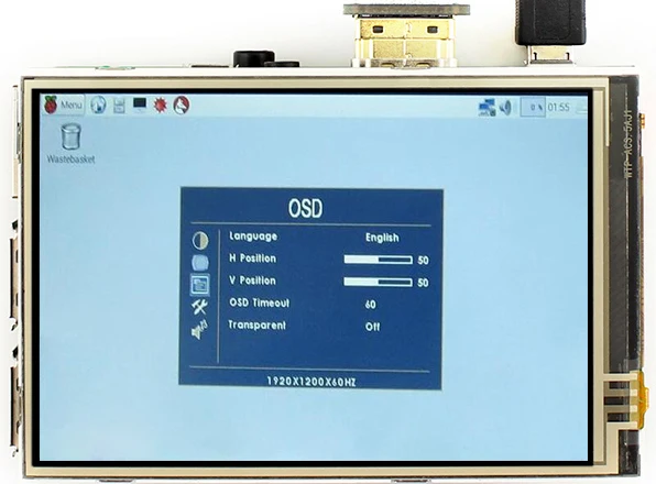 Raspberry Pi 3,5 дюймов HDMI lcd сенсорный экран 3,5 дюймов дисплей 60 fps 1920*1080 ips