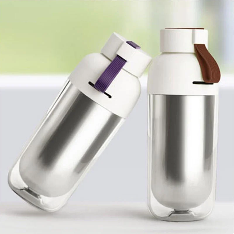 

Hot Sale Innovative Double Wall Stainless Steel Water Bottle with Rope Portable Hand Great for Use In Both Outdoor Activities