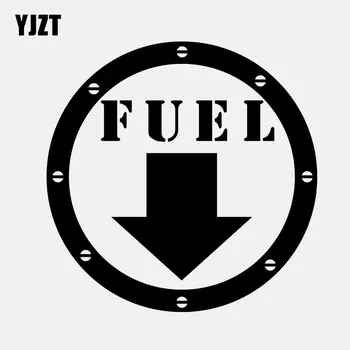 

YJZT 12CM*12CM FUEL DOOR GAS TANK COVER VINYL DECALS CAR STICKERS Black/Silver C3-0736