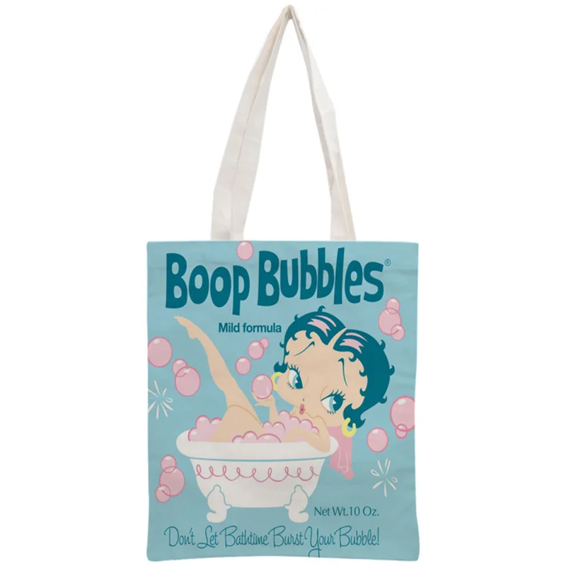 Пользовательские Betty Boop хлопок холст хозяйственные сумки 30x35 см сумка многоразовая сумка женская сумка на плечо из ткани складная - Цвет: 3