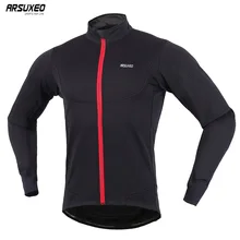 ARSUXEO мужская куртка для велоспорта зимняя теплая флисовая куртка для горного велосипеда легкая ветрозащитная Водонепроницаемая велосипедная куртка-светильник 17A