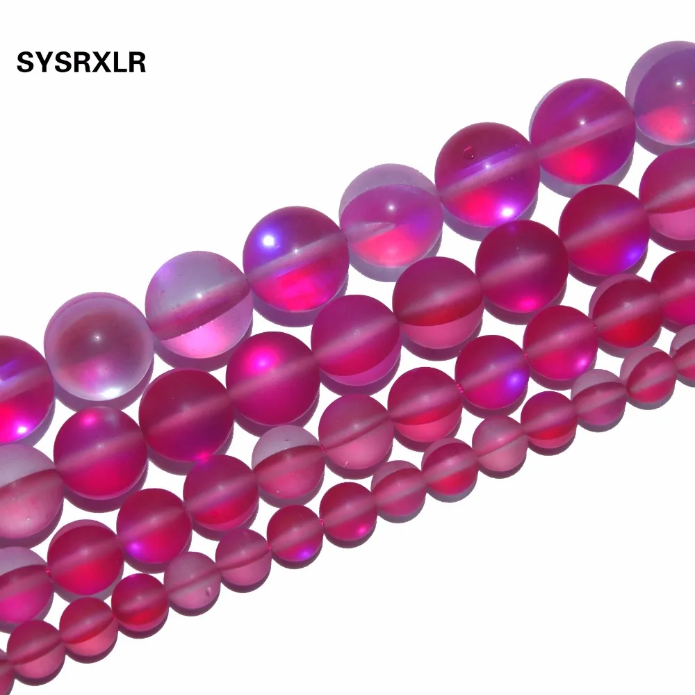 

Free Shipping Matte Red Austria Crystal Synthesis Dull Polish Moon Stone Beads For Jewelry Making DIY Bracelet 6 8 10 12 MM