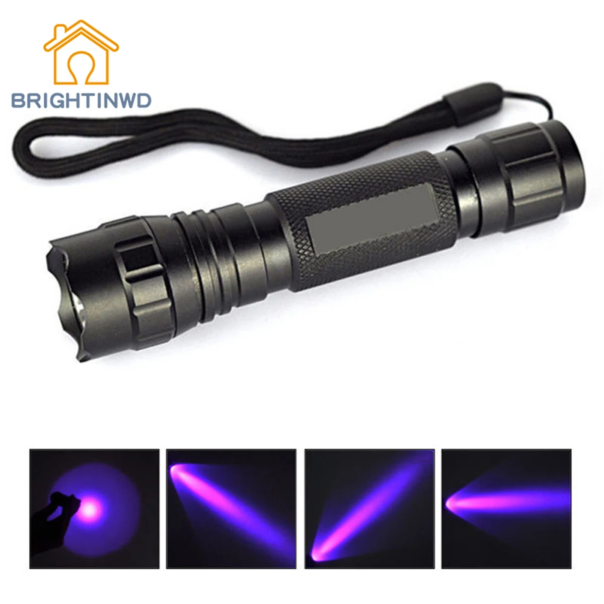 

High Quality UV Flashlight LED 365NM Ultra Violet 18650 Battery UV lamp Detection Blacklight BRIGHTINWD