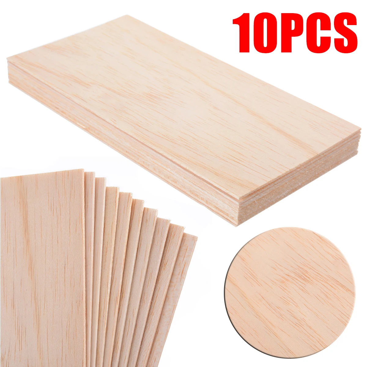 10pcs/Set 200*100*1.5mm Balsa Wood Sheets Wooden Plate for DIY House Ship Aircraft Boat Model Toys Craft