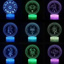 12 созвездий настольные лампы для гостиной дистанционный сенсорный USB 3d настольная лампа Led украшение стола лампа для спальни