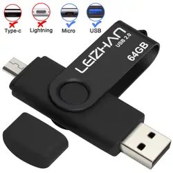 LEIZHAN Micro USB флэш-накопитель 128 ГБ для Android usb-накопитель, Флэшка 64 Гб Рамочка для фотографии флеш-накопитель 32 ГБ 16 ГБ 8 ГБ 4 Гб флешки, USB