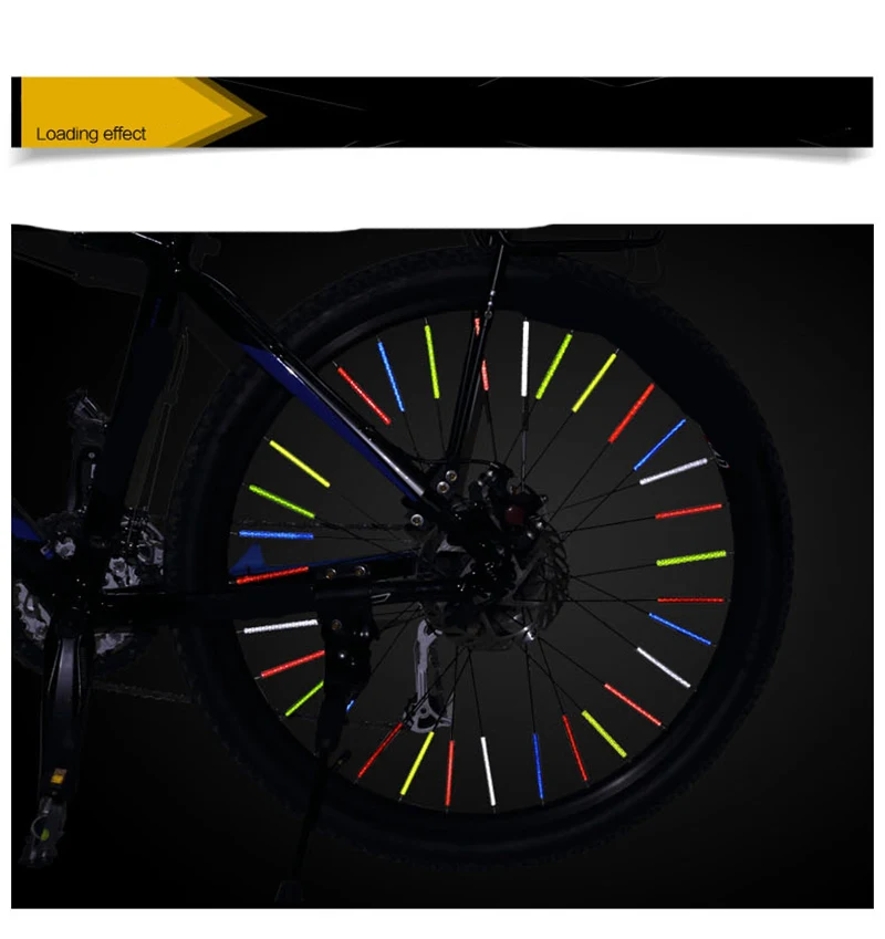 12Pcs Bicycle Mountain Bike Riding Wheel Rim Spoke Mount Clip Tube Warning Light Strip Reflector Reflective Outdoor 75mm (8)