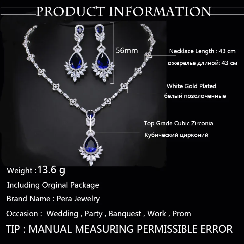 Ожерелье подвеска женское с фианитом в форме капли|necklace set women|necklace setwomen wedding |
