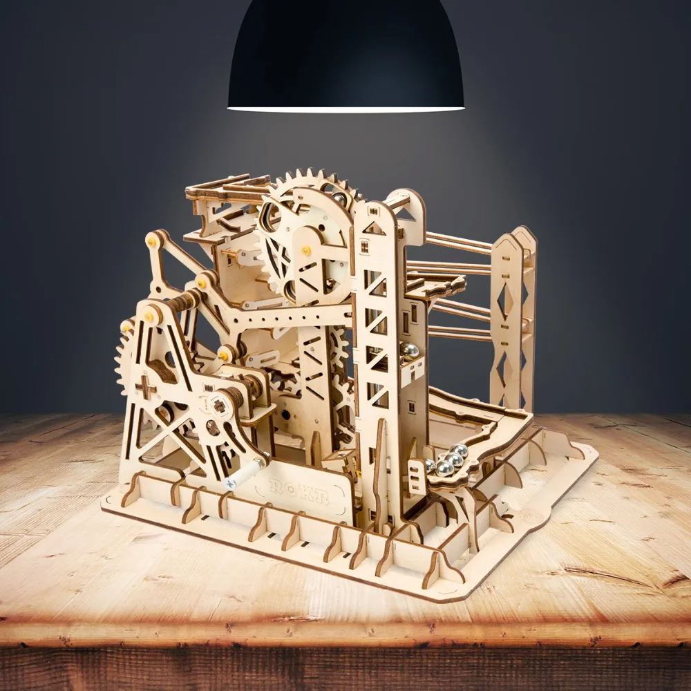 Najtaniej Robotime DIY Lift Coaster magiczny kreatywny marmur Run Game drewniany model zestawy do budowania montaż zabawki prezent dla dzieci dorosłych LG503