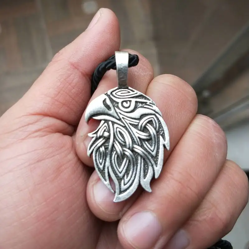 Eagle Pendant Ornament Ethnic Predatory Bird Amulet Knot.Bronze.Sterling Oxidized eagle necklace animal (5)