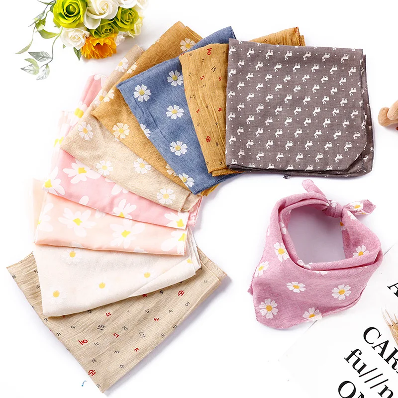 45*45 см Детские хлопковые шарфы-нагрудники для маленьких мальчиков и девочек