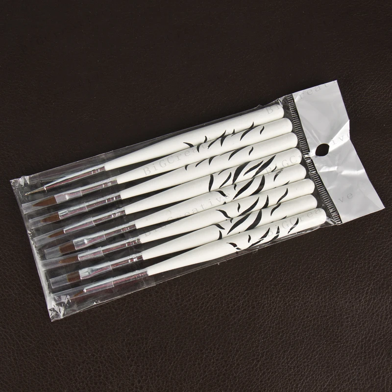 

Set 8Pcs UV Gel Nail Art Brush 8 Design Dotting Painting Drawing Liner Fin Polish Pen Tools Tips Manicure DIY Kit