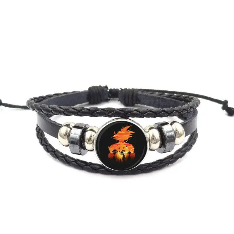 EJ glaze для женщин детей Dragon Ball мода стекло высокое качество обувь для девочек черный кожаный браслет браслеты ювелирные изделия