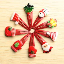 Случайный цвет 10 шт мультфильм милые BB детские заколки для волос Дети Девочка Санта Клаус заколки для волос Аксессуары Рождественский подарок