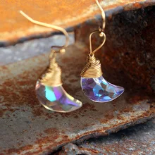 LE SKY милый прозрачный светильник с Луной и звездой, серьги в форме сердца для женщин, милые серьги с подвеской