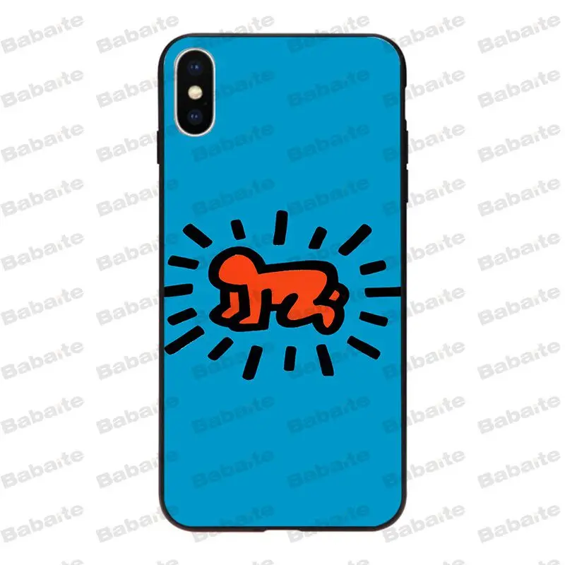 Мягкий силиконовый чехол Babaite Keith Haring из ТПУ для iPhone 8 7 6 6S Plus X Xs Xr XsMax 5 5S SE 5c Coque11 11pro 11promax