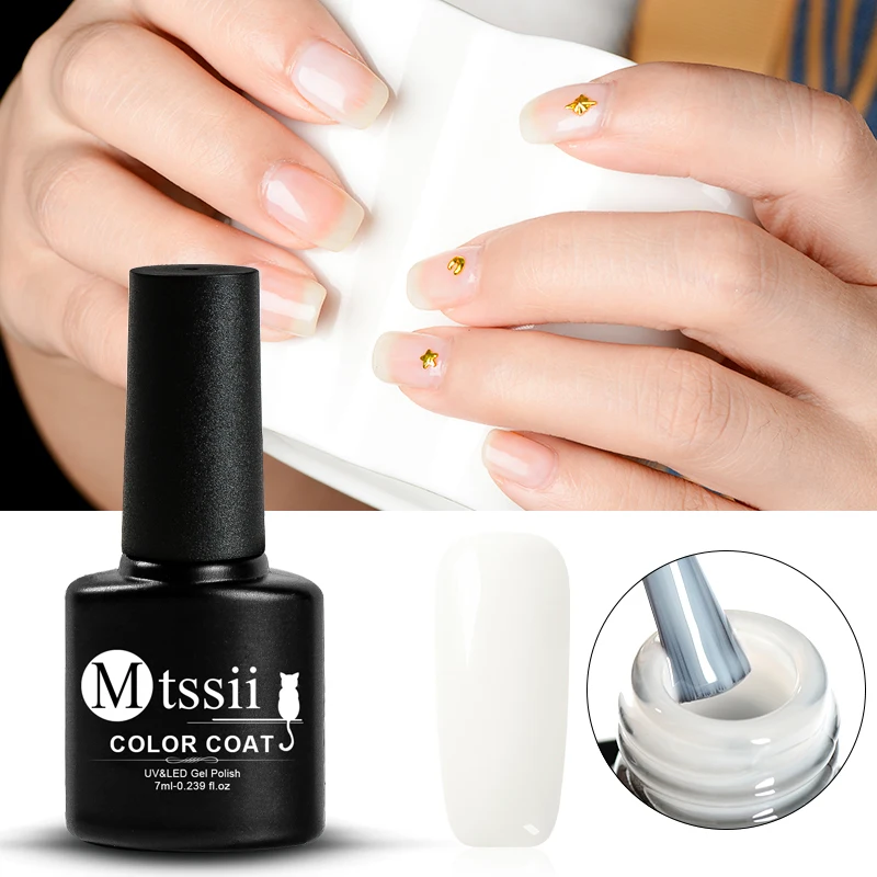 

Mtssii New Opal Jelly Gel Polish White Soak Off UV Gel Nail Polish Base Top Coat Varnish Manicure Nail Art Decor UV LED Lacquer