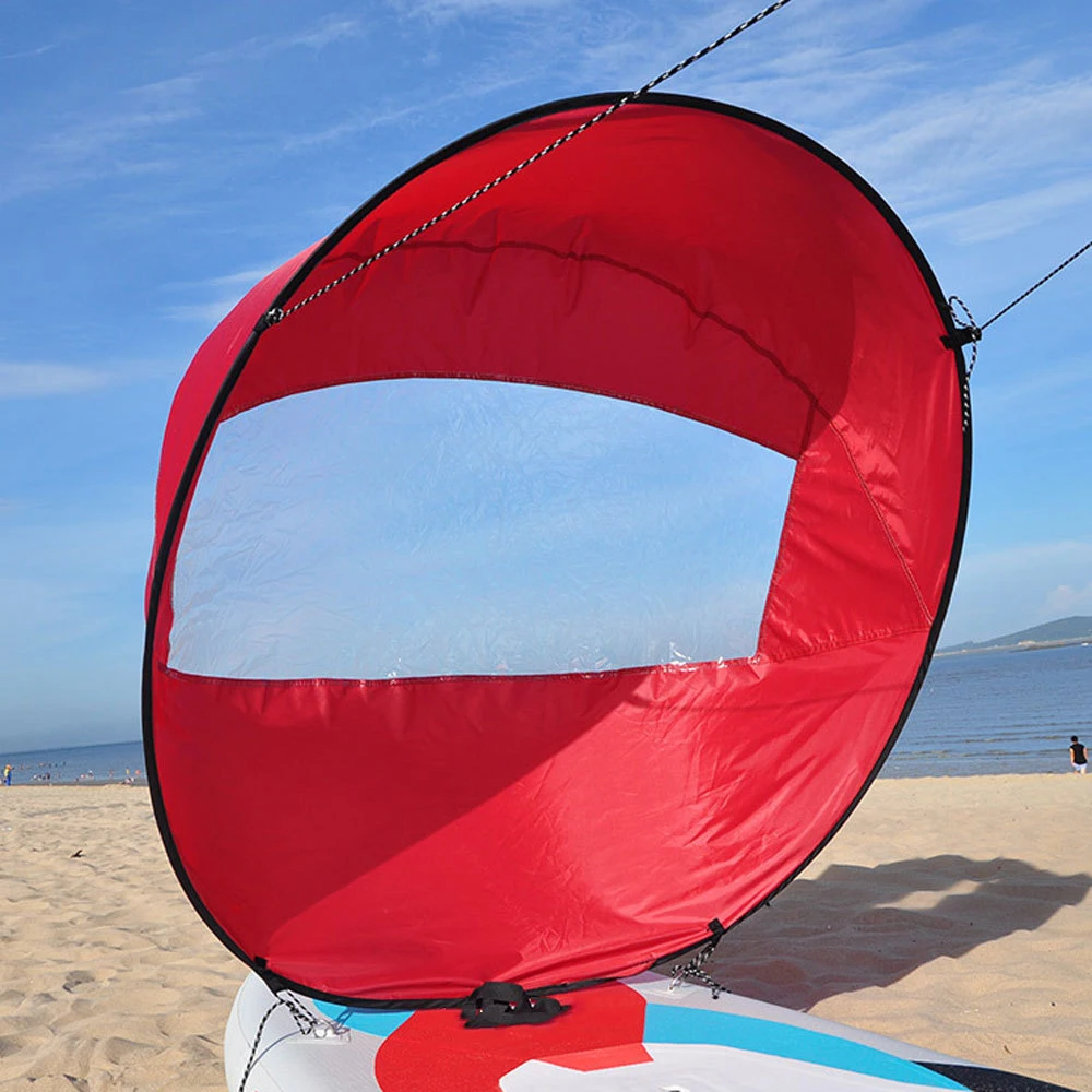 

Lightweight 42"/108cm SAIL Foldable Kayak Boat Wind Sail Canoe Sup Paddle Board with Clear Window Drifting Boating Accessory