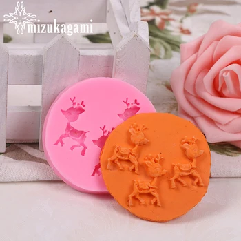 

1pcs Beautifully UV Resin Liquid Silicone Mold 3 Fawns Charms For DIY Resin Molds Making Jewelry Finding Accessories