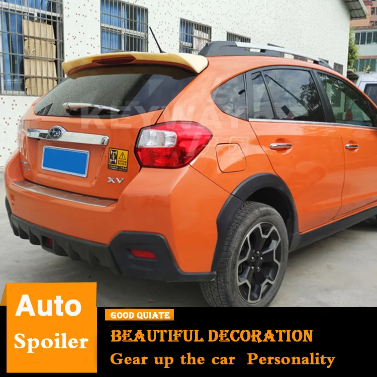 

For 2009-2015 Subaru XV Spoiler Sport ABS Material Car Rear Wing Primer Black Color Trunk Rear Spoiler 2010/2011/2012/2013/2014