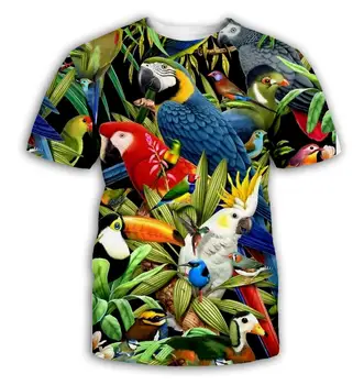 Parrot T Shirt Men Flower Tshirt Hip Hop Tee brid 3d Print T-shirt Cool Men women Clothing Casual Tops sweatshirt shirt 7XL flower cluster print slub t shirt