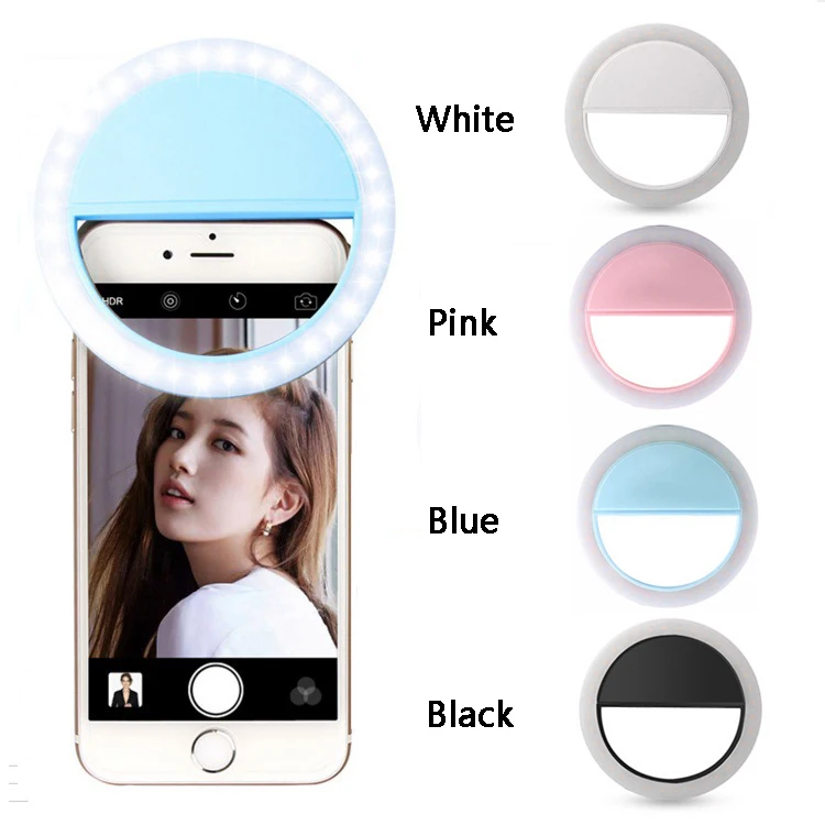 Светодио дный LED Selfie Ring Flash Light камера повышение светящаяся лампа для фотосъемки Self-fill light для Android iphone