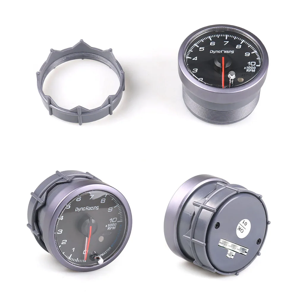 Dynoracing 60 мм Тахометр 0 10000 об/мин gauge Черный лицо с белым и янтарный освещения