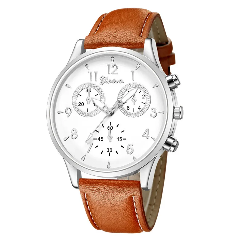 Fashion Men's watches of famous luxury brand Leather Military Casual Analog Quartz WristWatch Business Watches clock 3M28#N (3)