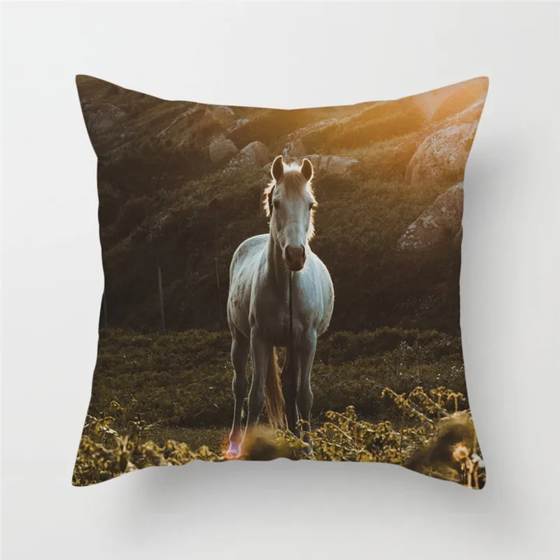 Fuwatacchi подушка с лошадью Чехлы для животных наволочки для домашнего дивана украшения для стульев Хризантема мягкие наволочки Новинка - Цвет: PC06678