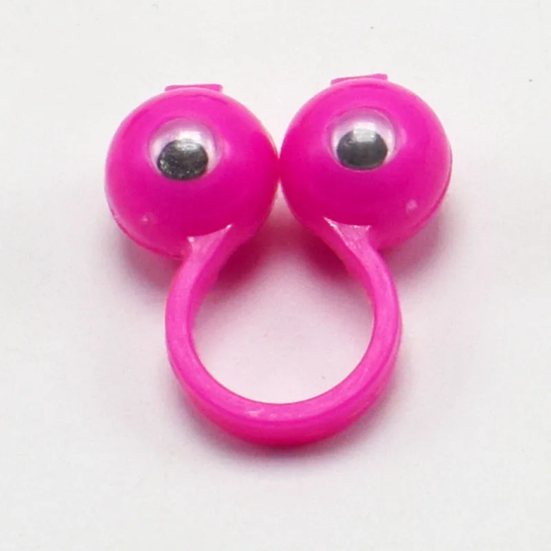 20 шт./лот пластиковые кольца с бегающие глазки палец шпионы глаза подарок игрушка для дня рождения детей случайный цвет