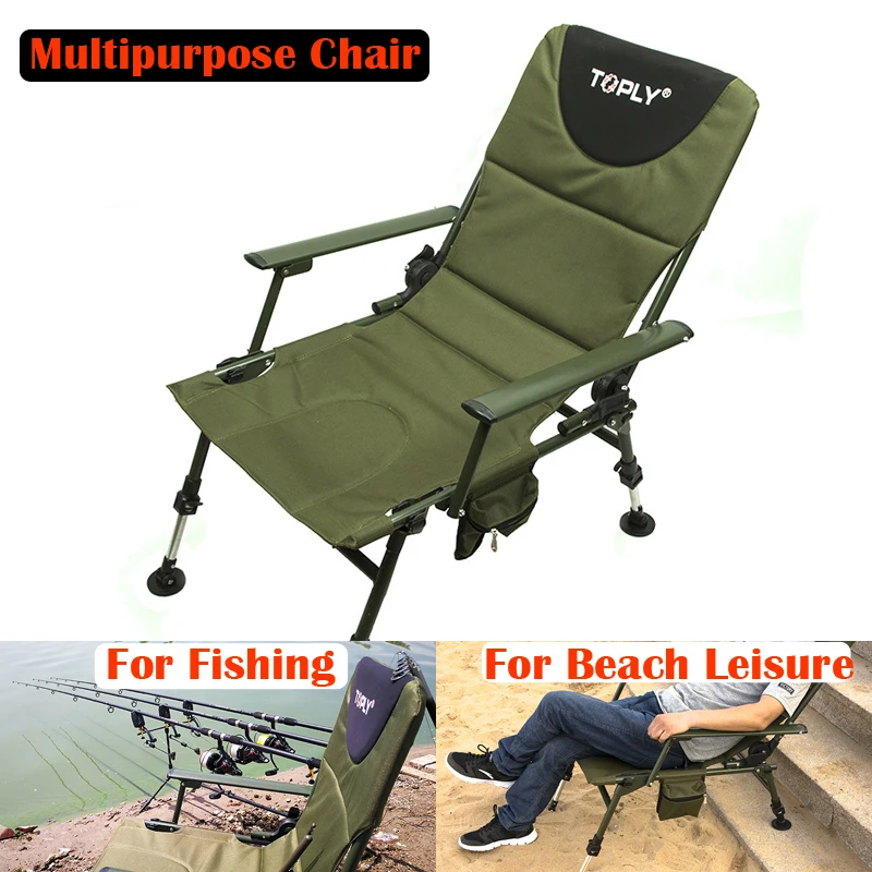 1 Piece Multipurpose Folding Fishing Chair Beach Chair Lounger Armchair with Backrest New Arrival