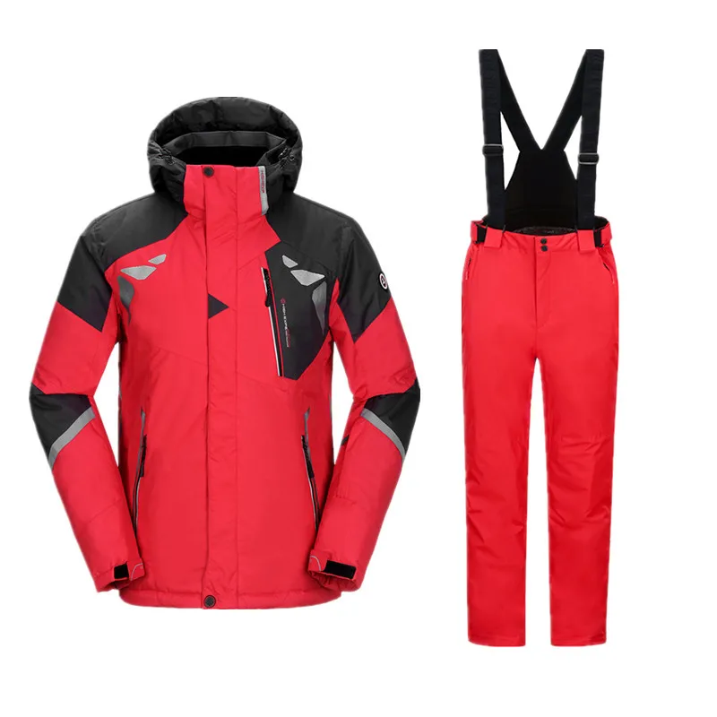 Горнолыжный костюм мужской，сноуборд，лыжный костюм мужской，куртка мужская зимняя， лыжный костюм，горнолыжный костюм，лыжи,лыжная куртка,зимний костюм, горнолыжная куртка мужская,костюм горнолыжный,куртка горнолыжная - Цвет: red set