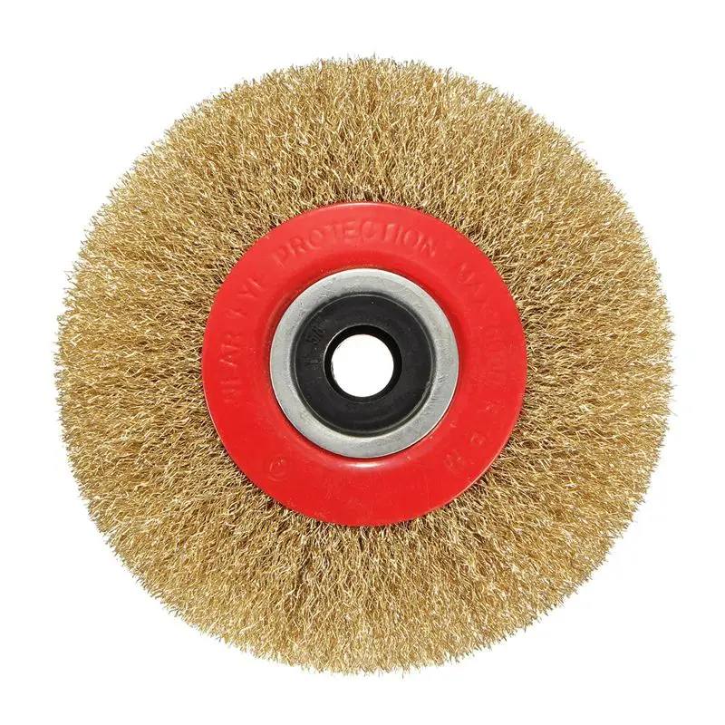 Wire Brush Wheel for Bench Grinder Polish + Reducers Adaptor Rings