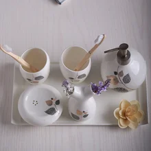 Набор из европейской керамики для ванной комнаты из пяти предметов, принадлежности для ванной, набор зубных щеток, креативный свадебный подарок LO726347