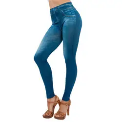 Женские джинсовые штаны с карманами тонкие леггинсы для фитнеса размера плюс сексуальные однотонные ковбойские хлопковые длинные джинсы