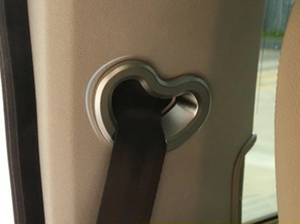 

ABS Chrome Car Safety Belt Cover Frame Trim Car Interior 3D Sticker For Land Rover Discovery 4 2010-2016 Accessories Car Styling